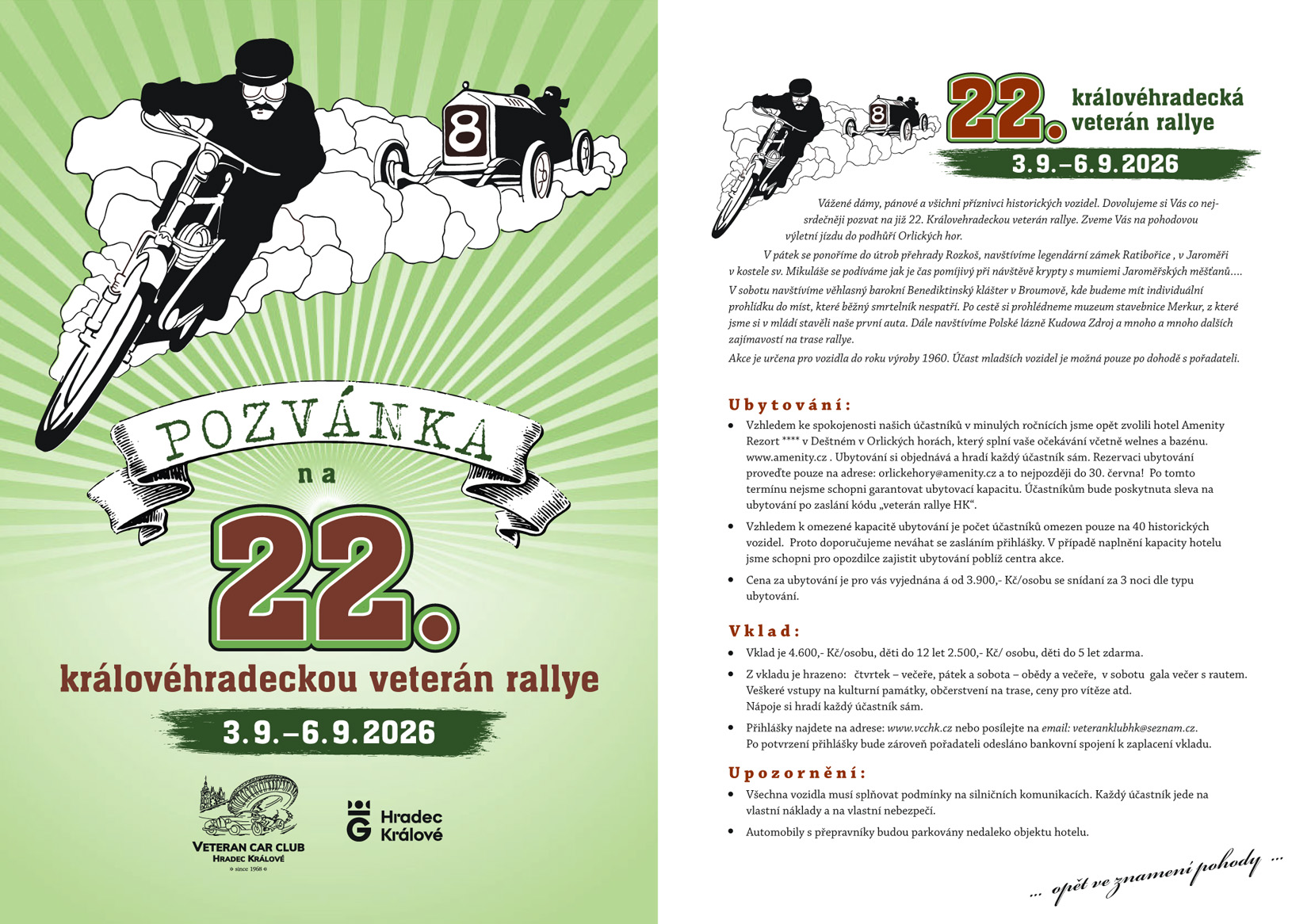 Pozvánka Rallye 2026